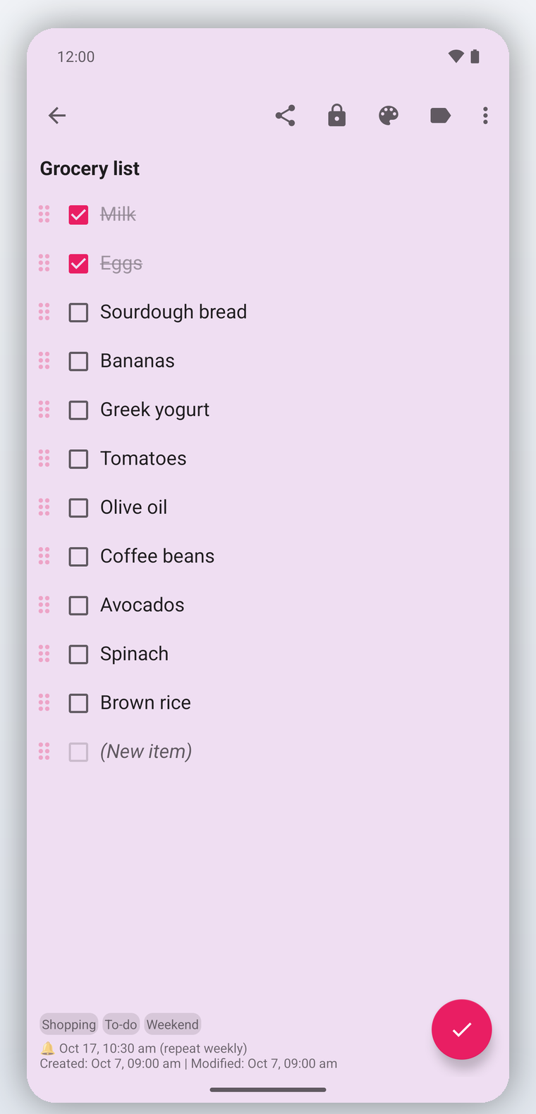 FairNote checklist note